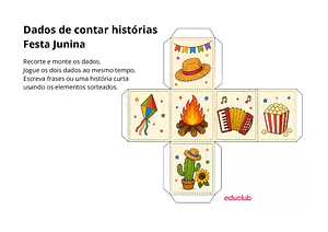 Dados de contar histórias para Festa Junina
