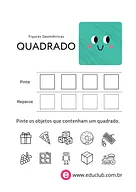 Atividade quadrado Educação Infantil