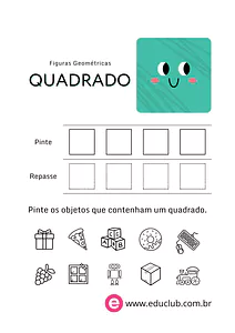 Atividade quadrado Educação Infantil