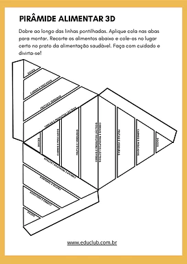 Pirâmide alimentar para imprimir e montar — atividade 3D para Ensino Fundamental para 1º Ano, 2º Ano, 3º Ano, 4º Ano, 5º ...