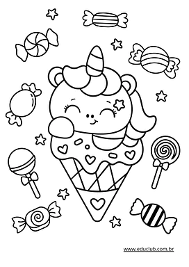 Desenhos de unicórnio para colorir para Educação Infantil, 1º Ano, 2º Ano de Desenhos, Artes - Material educacional