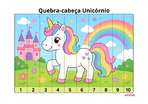 Quebra-cabeça de unicórnio para imprimir