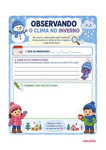 Atividade de observação do clima no inverno