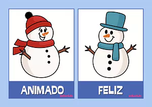 Cartões das emoções de inverno para imprimir