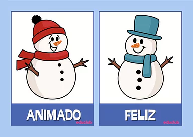 Cartões das emoções de inverno para imprimir para Educação Infantil de Educação Emocional, Educação Infantil - Material...