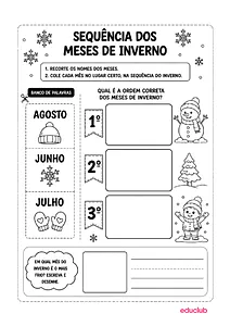 Atividade de sequência dos meses de inverno