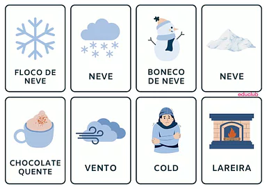Jogo da memória de inverno para imprimir para Educação Infantil, 1º Ano de Datas Comemorativas, Jogos Educativos - Materi...