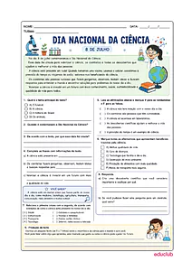 Atividades sobre o Dia Nacional da Ciência para 4º e 5º ano