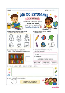 Atividades sobre o Dia do Estudante para Educação Infantil