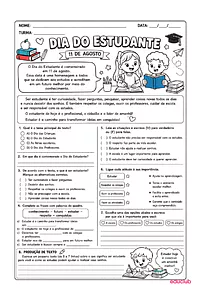 Atividades do Dia do Estudante para 2º e 3º ano do Fundamental