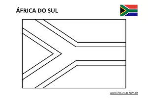 Bandeira da África do Sul para colorir