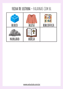 Ficha de leitura - palavras com BL