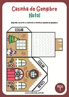 Casa de biscoito Natal para recortar e montar