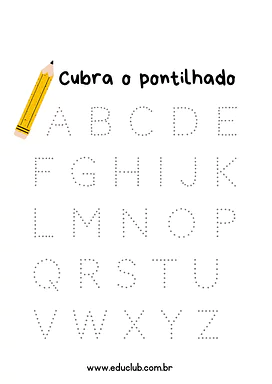 Letras do alfabeto pontilhado Letras do alfabeto pontilhado para 1º Ano de Língua Portuguesa, Alfabeto - Material educacional