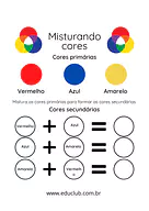 Atividade de mistura de cores primárias para 2º Ano, 1º Ano de Cores, Artes - Material educacional