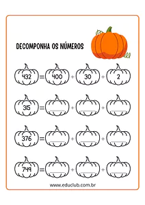 Decomponha os números