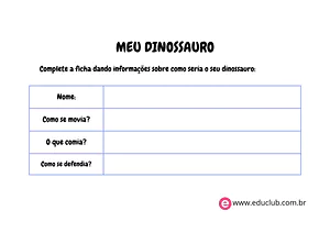 Atividade dinossauro 1 ano