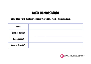 Atividade dinossauro 1 ano Atividade dinossauro 1 ano para 3º Ano, 2º Ano de Língua Portuguesa - Material educacional