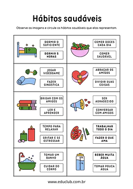 Hábitos saudáveis Hábitos saudáveis para 2º Ano, 1º Ano de Ciências, Higiene pessoal - Material educacional