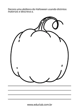 Abóbora de Halloween para decorar Abóbora de Halloween para decorar para 2º Ano, 1º Ano de Datas Comemorativas, Halloween, Crafts, Artes - Material educacional