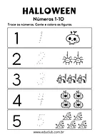 Contar os números de 1 a 10 Halloween para 1º Ano de Datas Comemorativas, Números, Matemática, Halloween - Material educac...