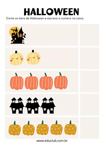 Conte e escreva os números Halloween