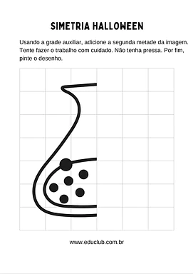 Atividade de Halloween para colorir para Creche, Pré-Escola de Datas Comemorativas, Halloween, Simetria, Artes - Material ...