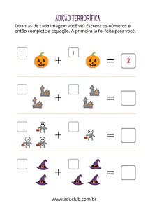 Atividades de matemática do Halloween 
