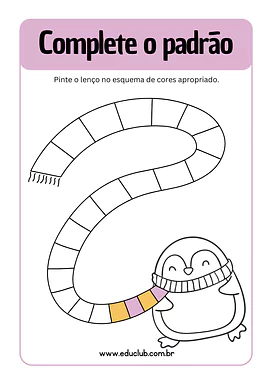 Complete o padrão para Creche, Pré-Escola de Conceitos Matemáticos, Atenção e Concentração, Matemática - Material educacional