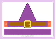 Chapéu de bruxa para imprimir Chapéu de bruxa para imprimir para Creche, Pré-Escola de Datas Comemorativas, Halloween, Máscaras, Artes - Material educac...
