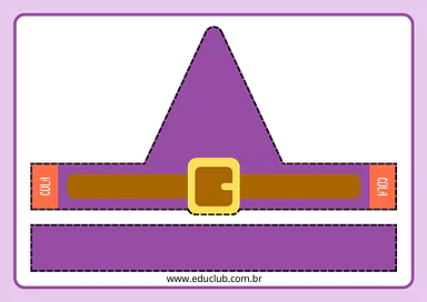 Chapéu de bruxa para imprimir para Creche, Pré-Escola de Datas Comemorativas, Halloween, Máscaras, Artes - Material educac...