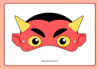 Máscara de diabo para imprimir Máscara de diabo para imprimir para Creche, Pré-Escola de Datas Comemorativas, Halloween, Máscaras, Artes - Material educa...
