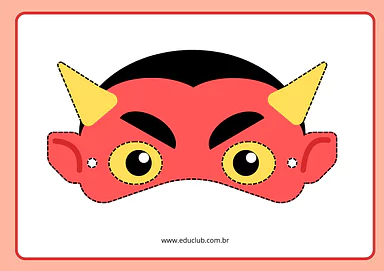 Máscara de diabo para imprimir para Creche, Pré-Escola de Datas Comemorativas, Halloween, Máscaras, Artes - Material educa...