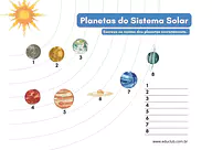Atividade sobre os planetas do Sistema Solar para 2º Ano, 1º Ano de Ciências, Sistema Solar - Material educacional
