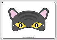 Máscara de gato preto para imprimir Máscara de gato preto para imprimir para Creche, Pré-Escola de Datas Comemorativas, Halloween, Máscaras, Artes - Material ...