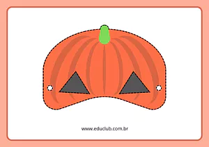 Máscara de abóbora do Halloween para imprimir