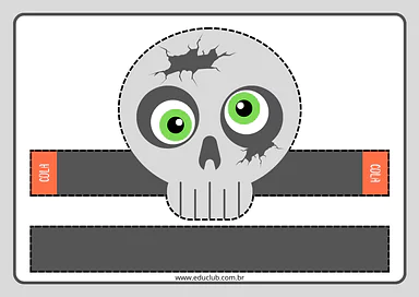 Máscara de esqueleto para imprimir para Creche, Pré-Escola de Datas Comemorativas, Halloween, Máscaras, Artes - Material e...