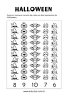 Conte e pinte do Halloween para 1º Ano de Datas Comemorativas, Números, Matemática, Halloween - Material educacional