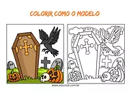 Atividade do Dia das Bruxas para colorir