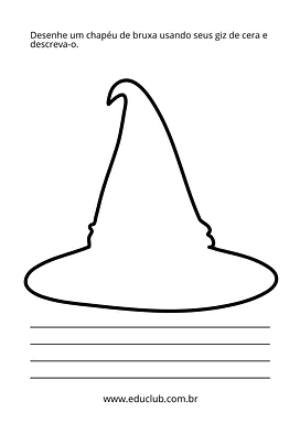 Atividade chapéu de bruxa Atividade chapéu de bruxa para 2º Ano, 1º Ano de Datas Comemorativas, Língua Portuguesa, Halloween, Desenhos, Artes - Mate...