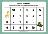 Atividade com números de 1 a 10 para educação infantil
