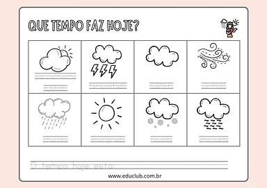 Atividade sobre clima e tempo Atividade sobre clima e tempo para 1º Ano de Geografia, Clima - Material educacional