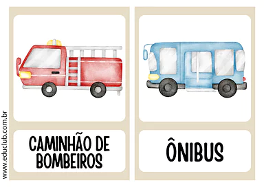 Atividade meios de transporte Educação Infantil para Creche, Pré-Escola de Língua Portuguesa, Vocabulário - Material educa...