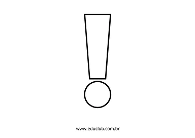 Molde de ponto de exclamação Molde de ponto de exclamação para 3º Ano, 2º Ano, 1º Ano de Língua Portuguesa, Sinais de pontuação - Material educacional