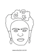 Desenhos de Frida Kahlo para colorir