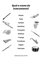 Qual o nome dos instrumentos musicais? para 1º Ano de Língua Portuguesa, Vocabulário, Música - Material educacional