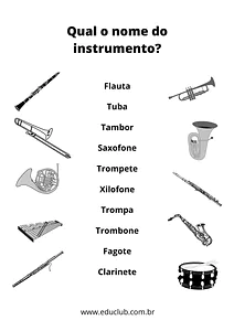 Qual o nome dos instrumentos musicais?