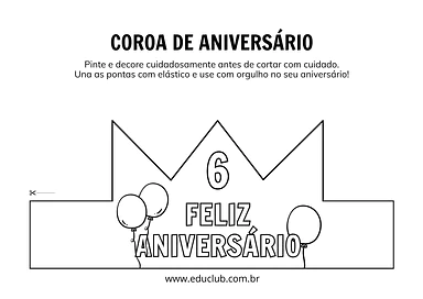 Coroa de aniversário para imprimir Coroa de aniversário para imprimir para 5º Ano, 4º Ano, 3º Ano, 2º Ano, 1º Ano de Recursos Educativos - Material educacional