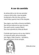 A cor do sentido, de Célia de Lima para 5º Ano, 4º Ano, 3º Ano, 2º Ano, 1º Ano de Datas Comemorativas, Biblioteca, Poema i...
