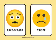 Plaquinhas das emoções para Creche, Pré-Escola de Educação Emocional, Emoções - Material educacional